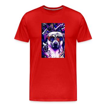 Modern Pop Art Pug Pug Life - Men's Premium Organic T-Shirt - red - Front - Damien (186cm)