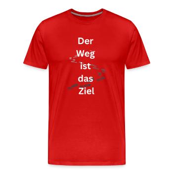 Der Weg ist das Ziel - Männer Premium Bio T-Shirt - Rot - Vorne - Damien (186cm)