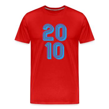 2010 Année de naissance | Couleurs changeantes - T-shirt bio Premium Homme - rouge - Devant - Damien (186cm)