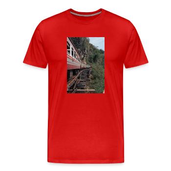 Zug, Zug - Männer Premium Bio T-Shirt - Rot - Vorne - Damien (186cm)
