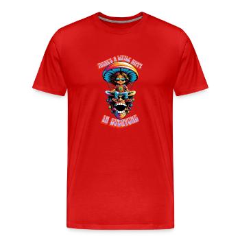 Hippy 2 - Men's Premium Organic T-Shirt - red - Front - Damien (186cm)