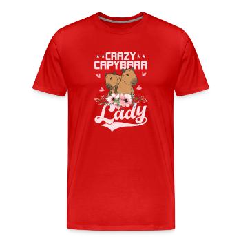 Crazy Capybara Lady Capibara Owner Mammal - Männer Premium Bio T-Shirt - Rot - Vorne - Damien (186cm)