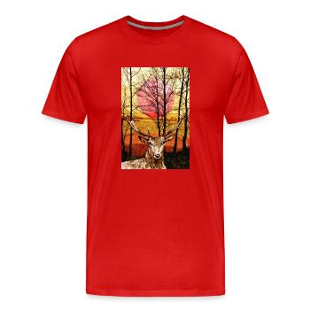 Cerf - T-shirt bio Premium Homme - rouge - Devant - Damien (186cm)