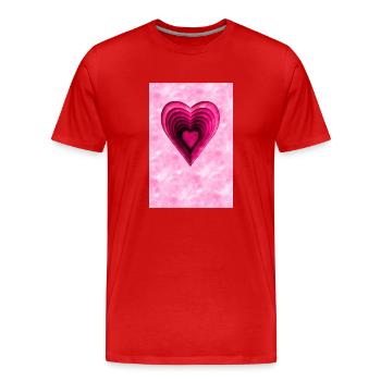 Coeur rose - T-shirt bio Premium Homme - rouge - Devant - Damien (186cm)