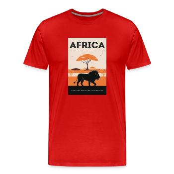 Africa where every step reveals a new adventure - Men's Premium Organic T-Shirt - red - Front - Damien (186cm)