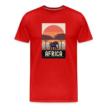 Africa where every step reveals a new adventure - Men's Premium Organic T-Shirt - red - Front - Damien (186cm)