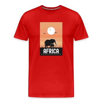 Africa where every step reveals a new adventure - Men's Premium Organic T-Shirt - red - Front - Damien (186cm)
