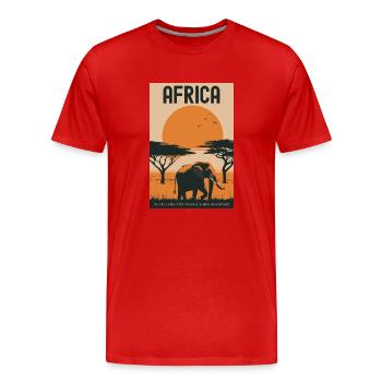 Africa where every step reveals a new adventure - Men's Premium Organic T-Shirt - red - Front - Damien (186cm)