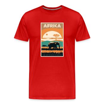 Africa where every step reveals a new adventure - Men's Premium Organic T-Shirt - red - Front - Damien (186cm)