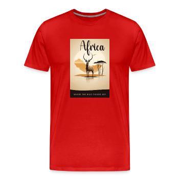 Africa where the wild things are - Men's Premium Organic T-Shirt - red - Front - Damien (186cm)