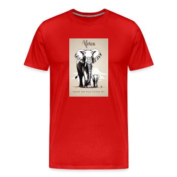 Africa where the wild things are - Men's Premium Organic T-Shirt - red - Front - Damien (186cm)