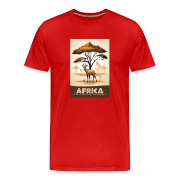 Africa where the wild things are - Men's Premium Organic T-Shirt - red - Front - Damien (186cm)