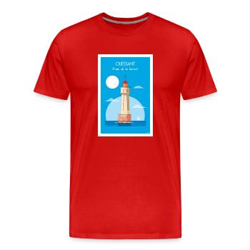 PHARE DE LA JUMENT - T-shirt bio Premium Homme - rouge - Devant - Damien (186cm)