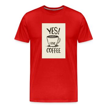 Coffee Yes I Love Coffee Coffeelovers 005 - Men's Premium Organic T-Shirt - red - Front - Damien (186cm)