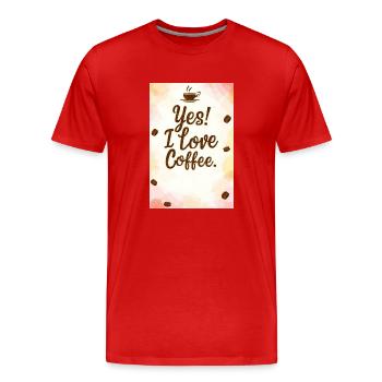 Coffee Yes I Love Coffee Coffeelovers 005 - Men's Premium Organic T-Shirt - red - Front - Damien (186cm)