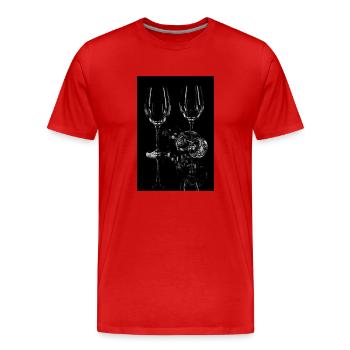 Verres à vin - T-shirt bio Premium Homme - rouge - Devant - Damien (186cm)