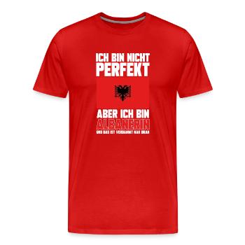 Albanische Flagge Albanischer Adler Shqiponja - Männer Premium Bio T-Shirt - Rot - Vorne - Damien (186cm)