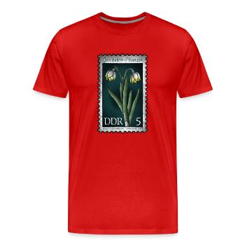 Briefmarke Märzenbecher - Männer Premium Bio T-Shirt - Rot - Vorne - Damien (186cm)