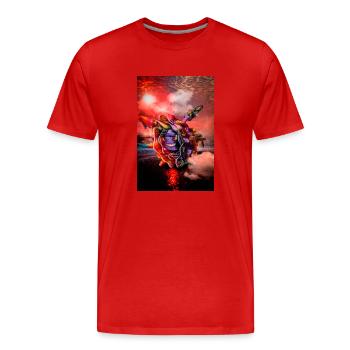 CLOYSTER illustration drawing poster, anime t shirt - Men's Premium Organic T-Shirt - red - Front - Damien (186cm)