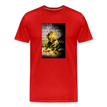 POSTER ELECTUBUZZ ELECTRO,digital illustration - Men's Premium Organic T-Shirt - red - Front - Damien (186cm)