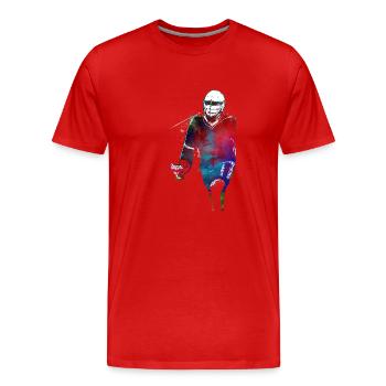 L’art sportif de la crosse #lacrosse #sport - T-shirt bio Premium Homme - rouge - Devant - Damien (186cm)