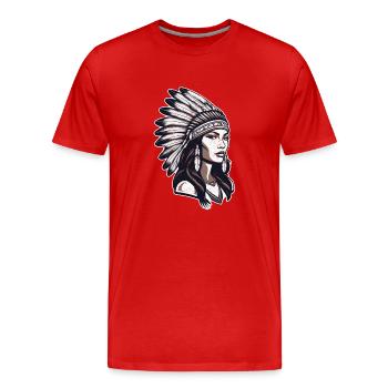 Indianer - Indianer - USA - Männer Premium Bio T-Shirt - Rot - Vorne - Damien (186cm)