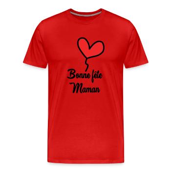 MUTTERTAG. SCHÖNEN MUTTERTAG - Männer Premium Bio T-Shirt - Rot - Vorne - Damien (186cm)
