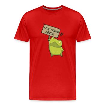 Des grenouilles contre les nazis - T-shirt bio Premium Homme - rouge - Devant - Damien (186cm)