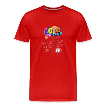 LOTO - BINGO - 7 - LES COPAINS DE BLANCHE-NEIGE - T-shirt bio Premium Homme - rouge - Devant - Damien (186cm)