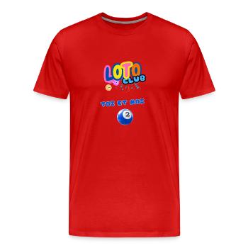 LOTO - BINGO - 2 - TOI ET MOI - T-shirt bio Premium Homme - rouge - Devant - Damien (186cm)