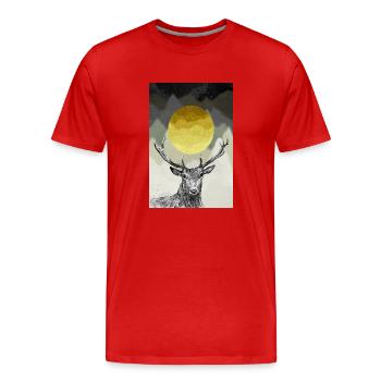 Cerf - T-shirt bio Premium Homme - rouge - Devant - Damien (186cm)