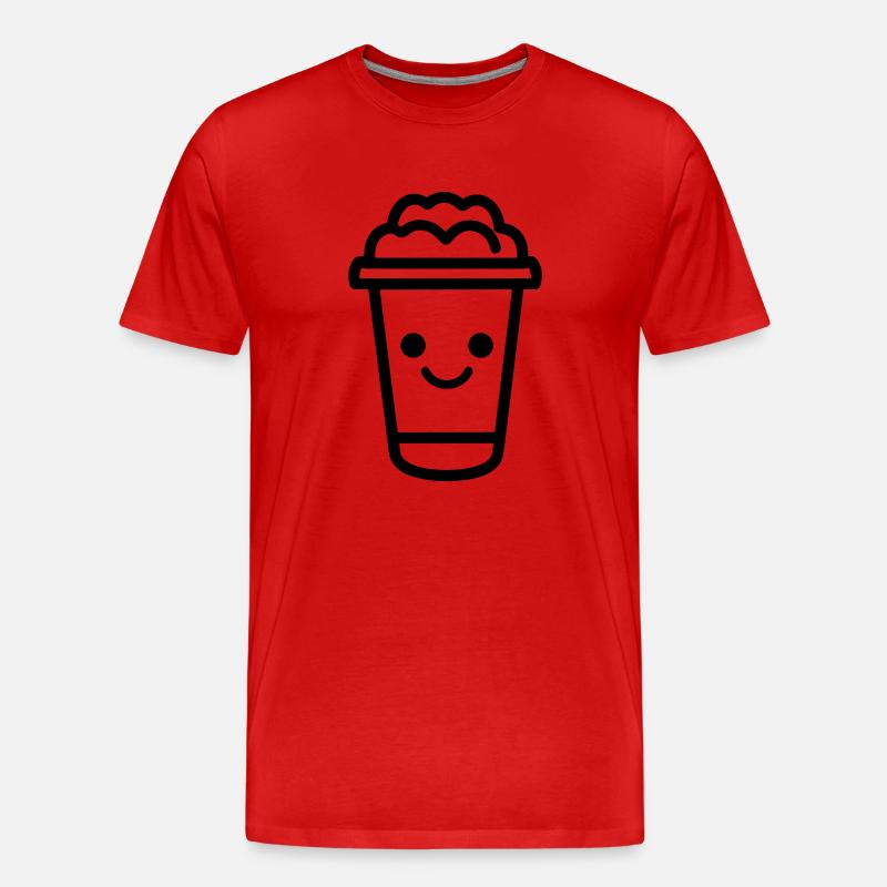 Kaffeebecher - Männer Premium Bio T-Shirt - Rot