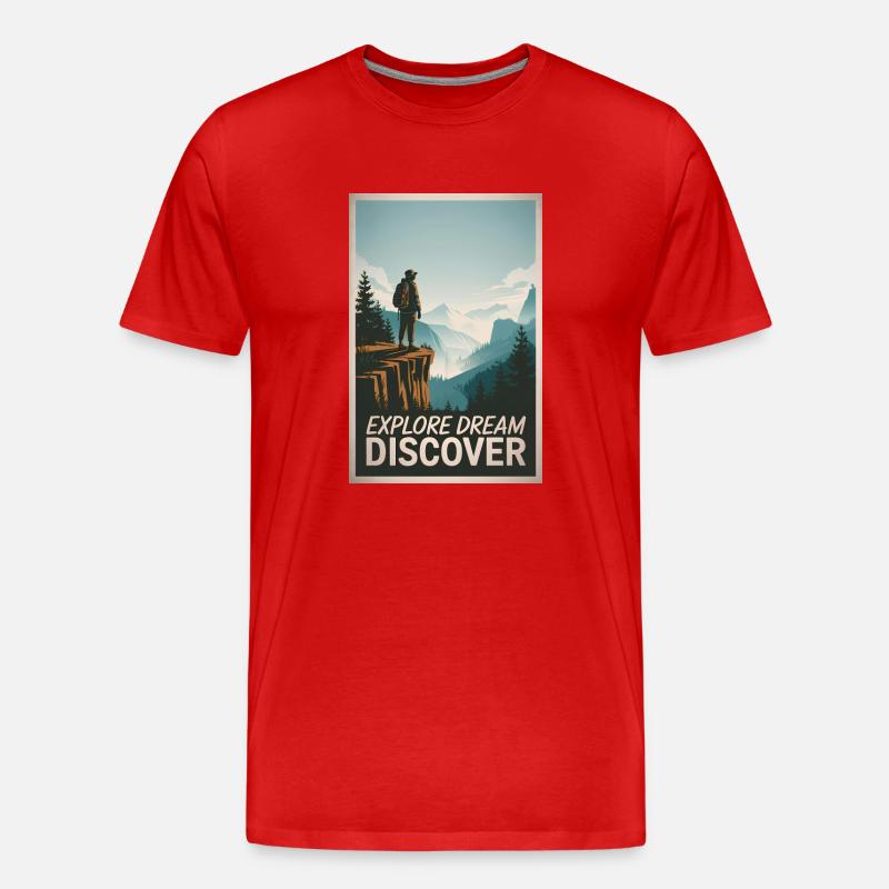 Explore Dream Explore - Männer Premium Bio T-Shirt - Rot