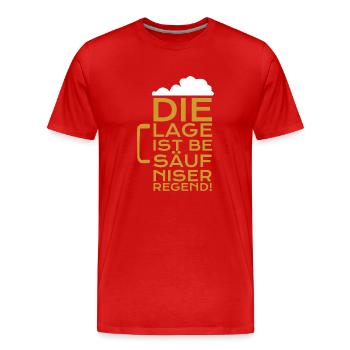 Bier Die Lage ist besäufniserregend - Männer Premium Bio T-Shirt - Rot - Vorne - Damien (186cm)