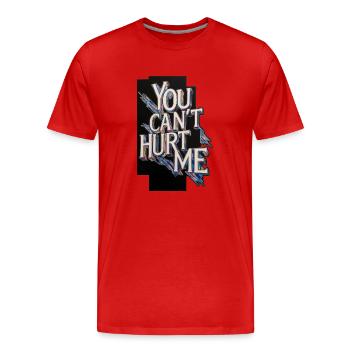 You Can't Hurt Me - Men's Premium Organic T-Shirt - red - Front - Damien (186cm)