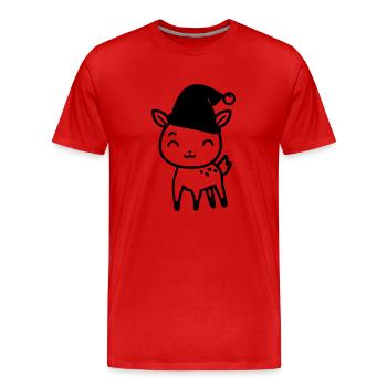 Cerf - T-shirt bio Premium Homme - rouge - Devant - Damien (186cm)