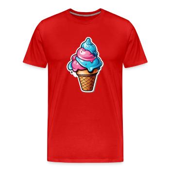Glace - T-shirt bio Premium Homme - rouge - Devant - Damien (186cm)