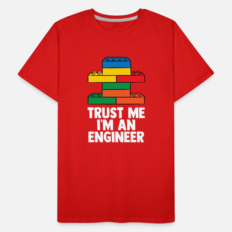 Constructeur de briques Jouets Blocs Blocs de serrage Briques T-shirt bio Premium Homme