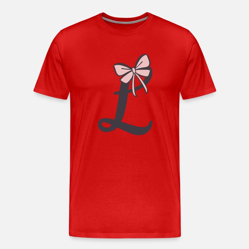 Anfangsbuchstabe L Schleifchen - Männer Premium Bio T-Shirt - Rot