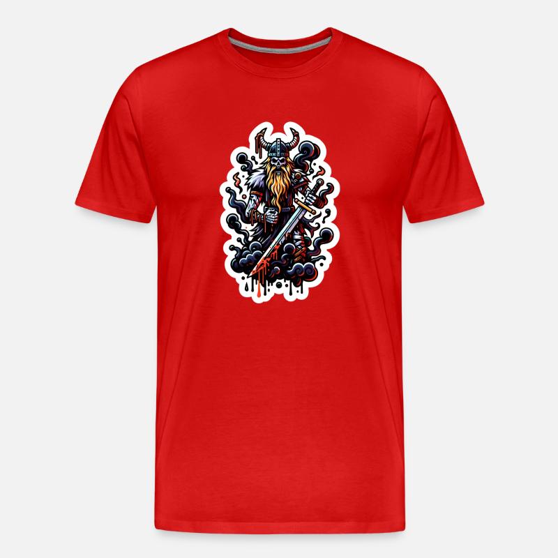 Vikings Resurrection - Männer Premium Bio T-Shirt - Rot