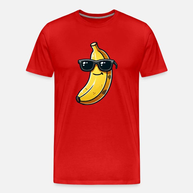 banane sonnenbrille comic - Männer Premium Bio T-Shirt - Rot
