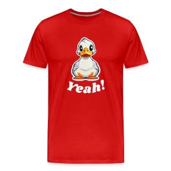 Yeah said by the Duck - Men's Premium Organic T-Shirt - red - Front - Damien (186cm)