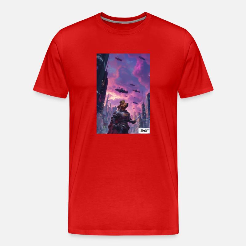 Ritter Dackel - Männer Premium Bio T-Shirt - Rot