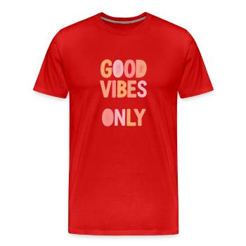 Pastell Statement Art - Männer Premium Bio T-Shirt - Rot - Vorne - Damien (186cm)