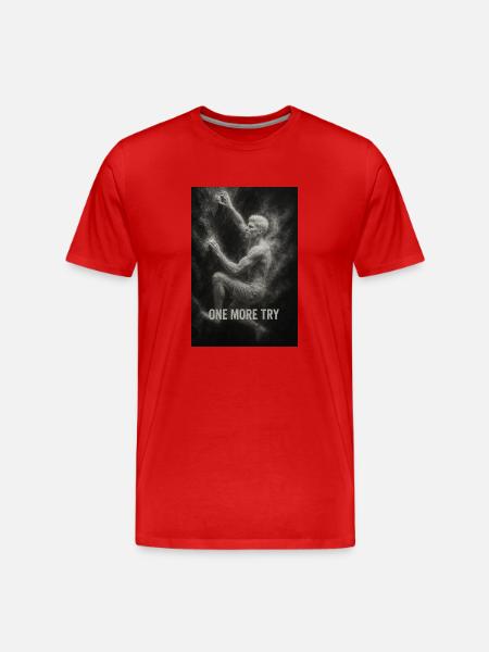 One more try. - Männer Premium Bio T-Shirt - Rot