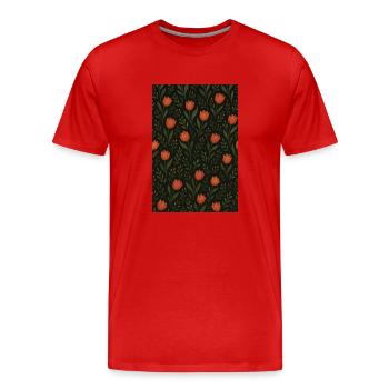 Motif Tulipe - T-shirt bio Premium Homme - rouge - Devant - Damien (186cm)
