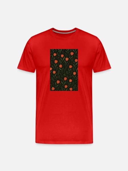 Tulip Pattern - Men's Premium Organic T-Shirt - red