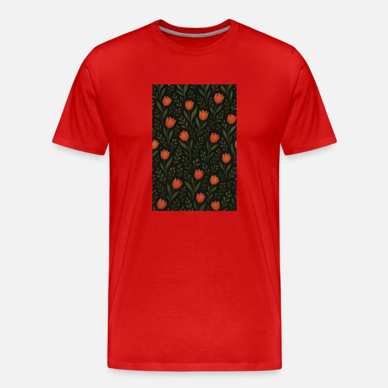 Tulip Pattern - Men's Premium Organic T-Shirt - red