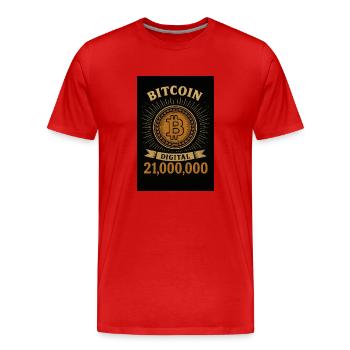 20250512 2133 Bitcoin Digital Decentralized re - Männer Premium Bio T-Shirt - Rot - Vorne - Damien (186cm)