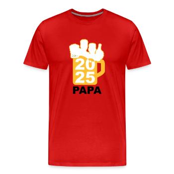 Bier Liga Logo Maßkrug Vatertag 2025 Papa 1 - Männer Premium Bio T-Shirt - Rot - Vorne - Damien (186cm)